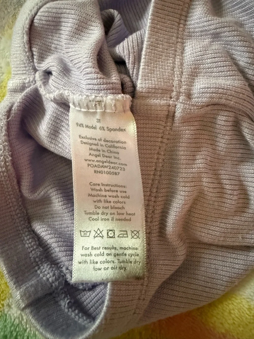 Angel Dear Lavender Ribbed Baby Leggings